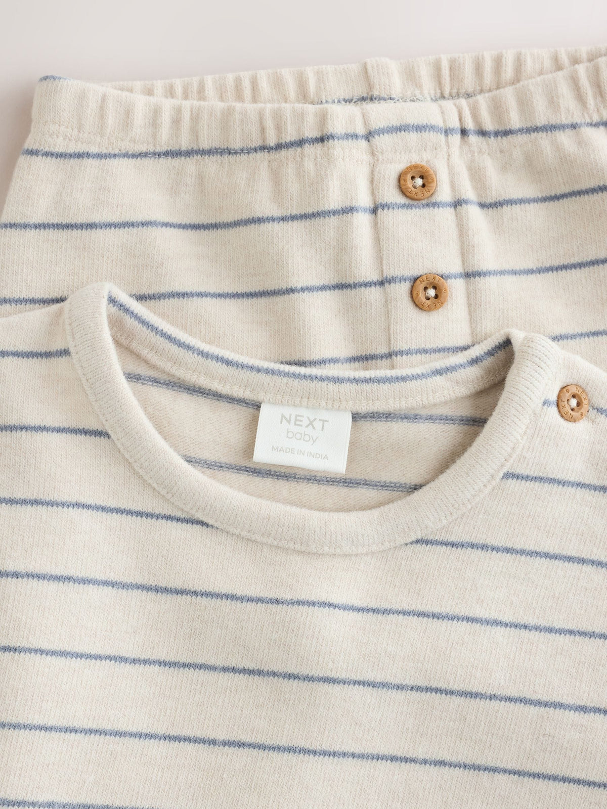Blue/Cream Stripe Top and Leggings Baby Set (0mths-2yrs)
