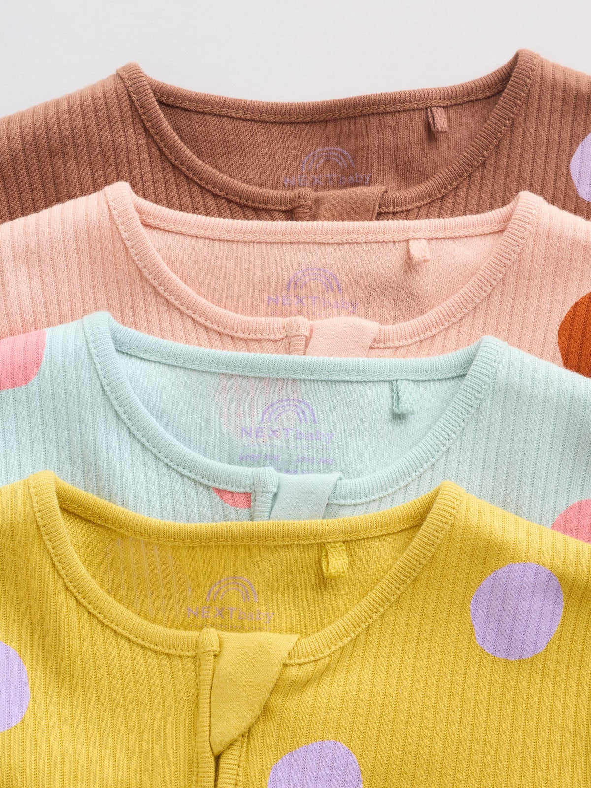 Bright Spot Two-Way Zip Baby Sleepsuits 4 Pack (0mths-3yrs)