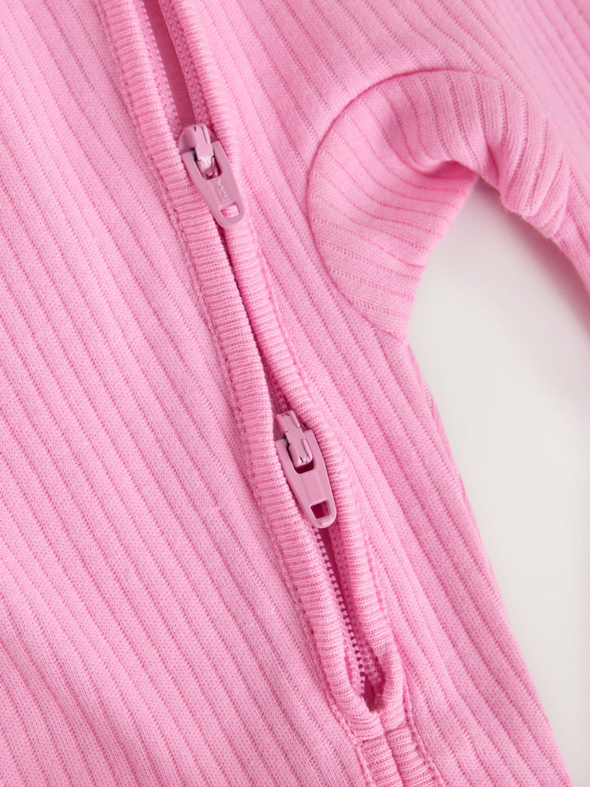 Pink Two Way Zip Baby Sleepsuits 3 Pack (0-2yrs)
