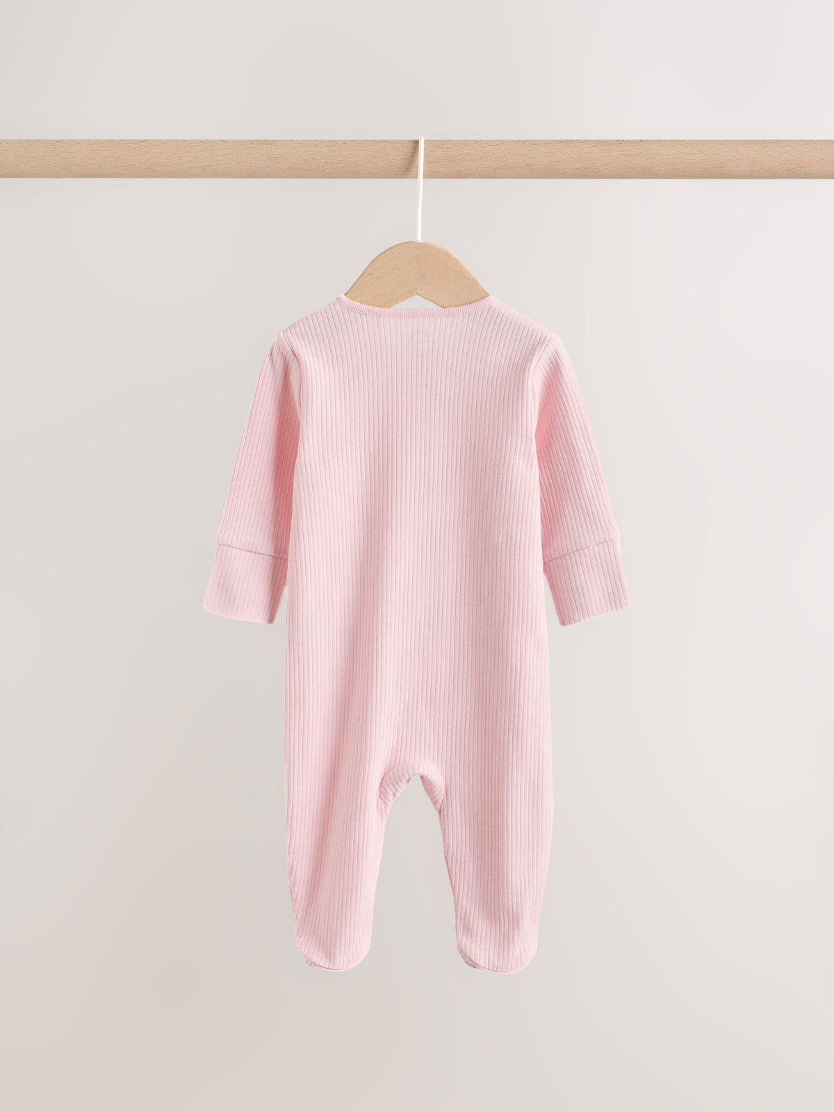 Pink Two Way Zip Baby Sleepsuits 3 Pack (0-2yrs)