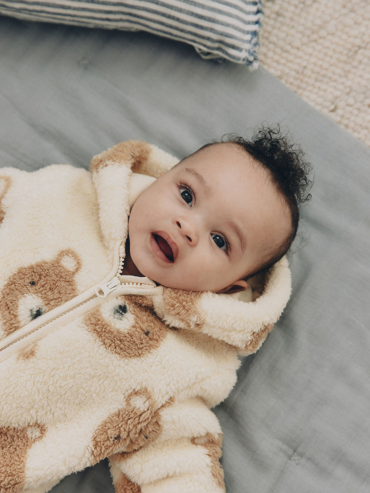 Neutral Bear Fleece Baby Pramsuit (0mths-2yrs)