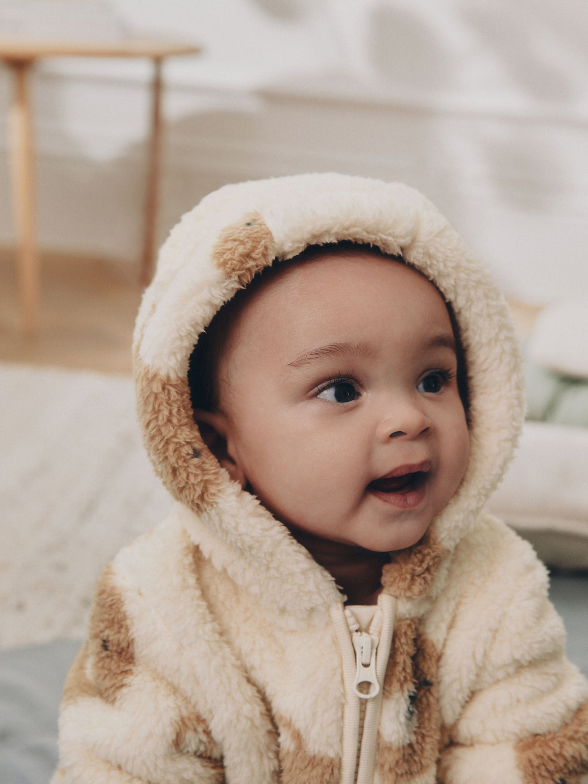 Neutral Bear Fleece Baby Pramsuit (0mths-2yrs)