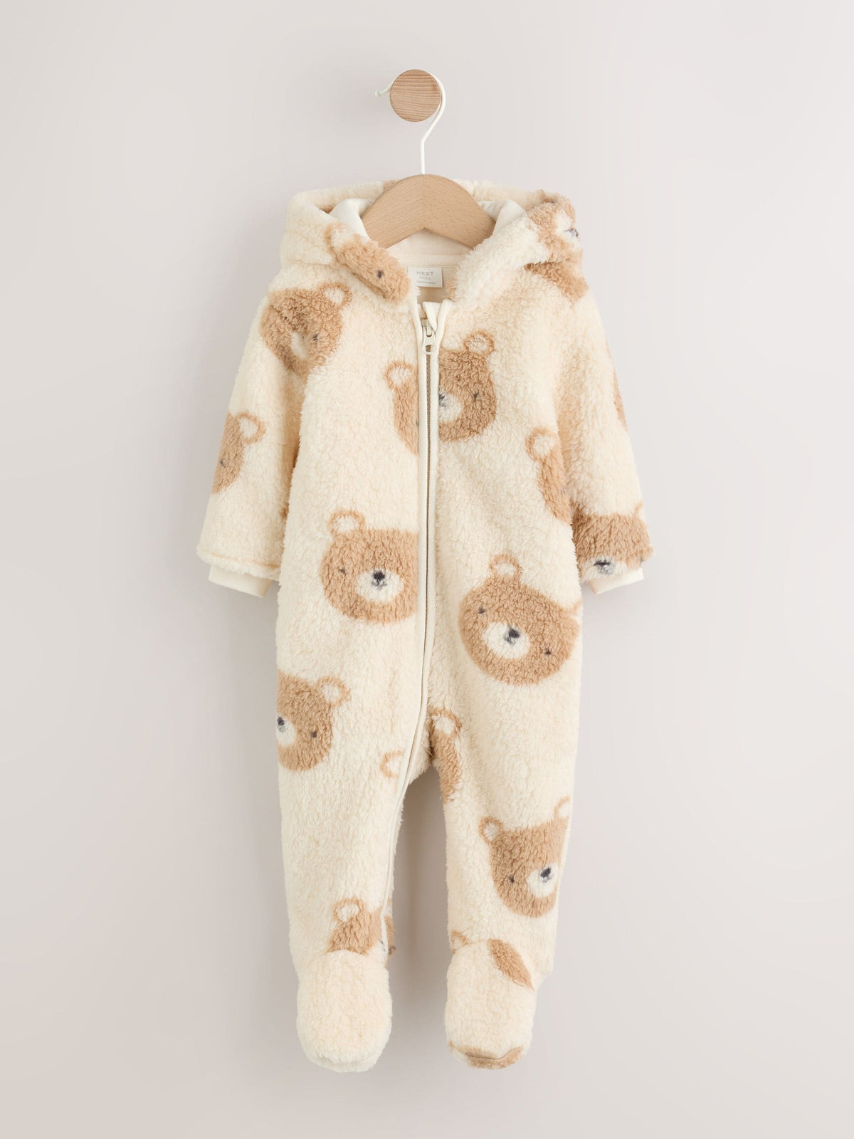 Neutral Bear Fleece Baby Pramsuit (0mths-2yrs)