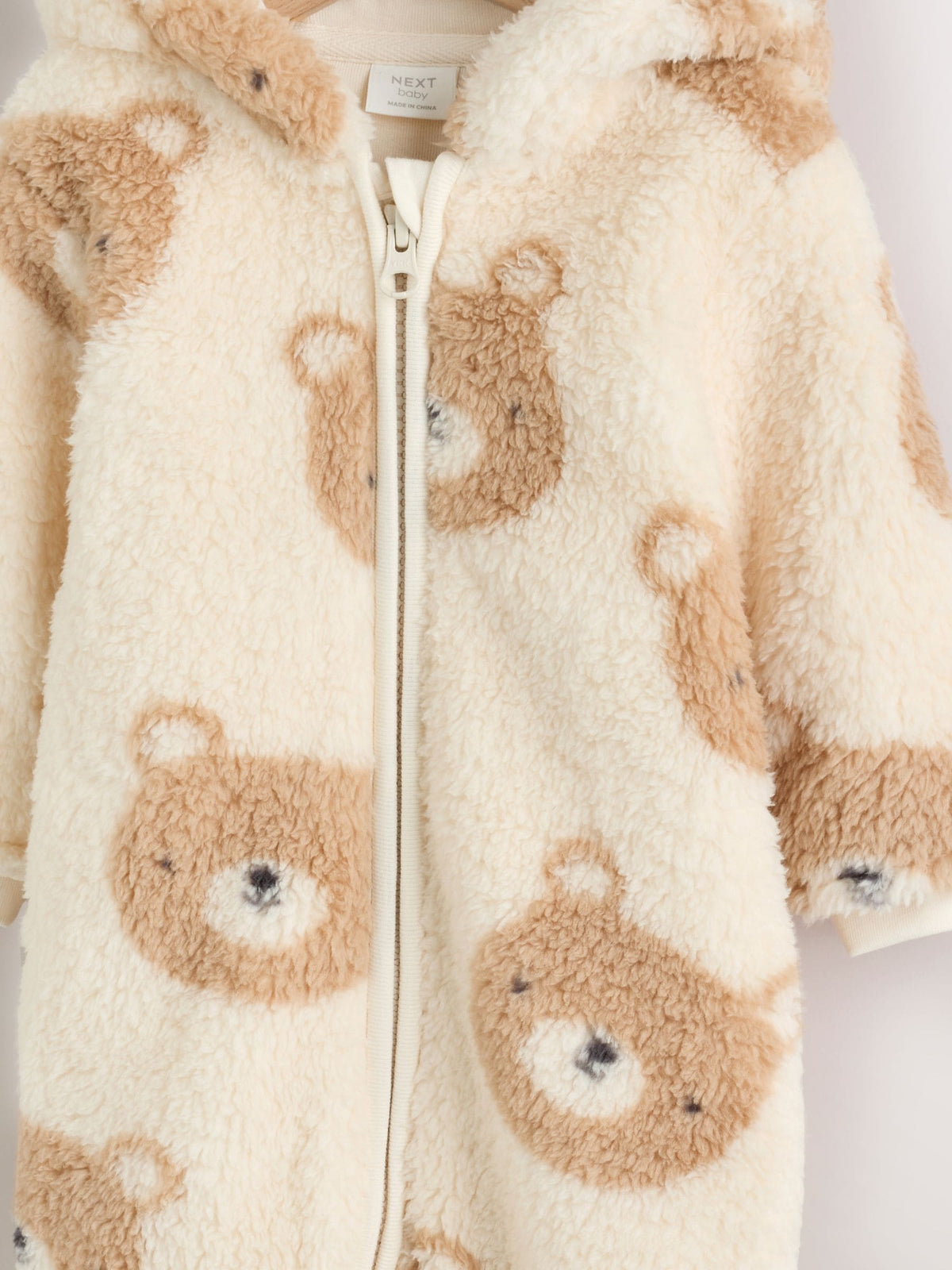 Neutral Bear Fleece Baby Pramsuit (0mths-2yrs)