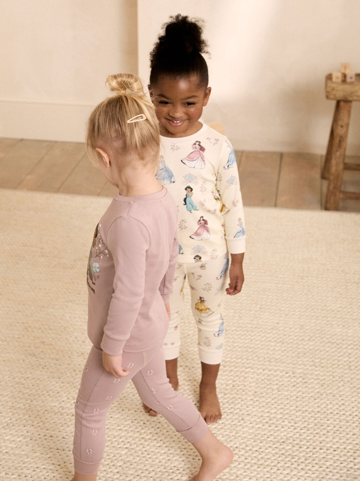 Pink/Cream Disney Princess Snuggle Pyjamas 2 Pack (9mths-12yrs)