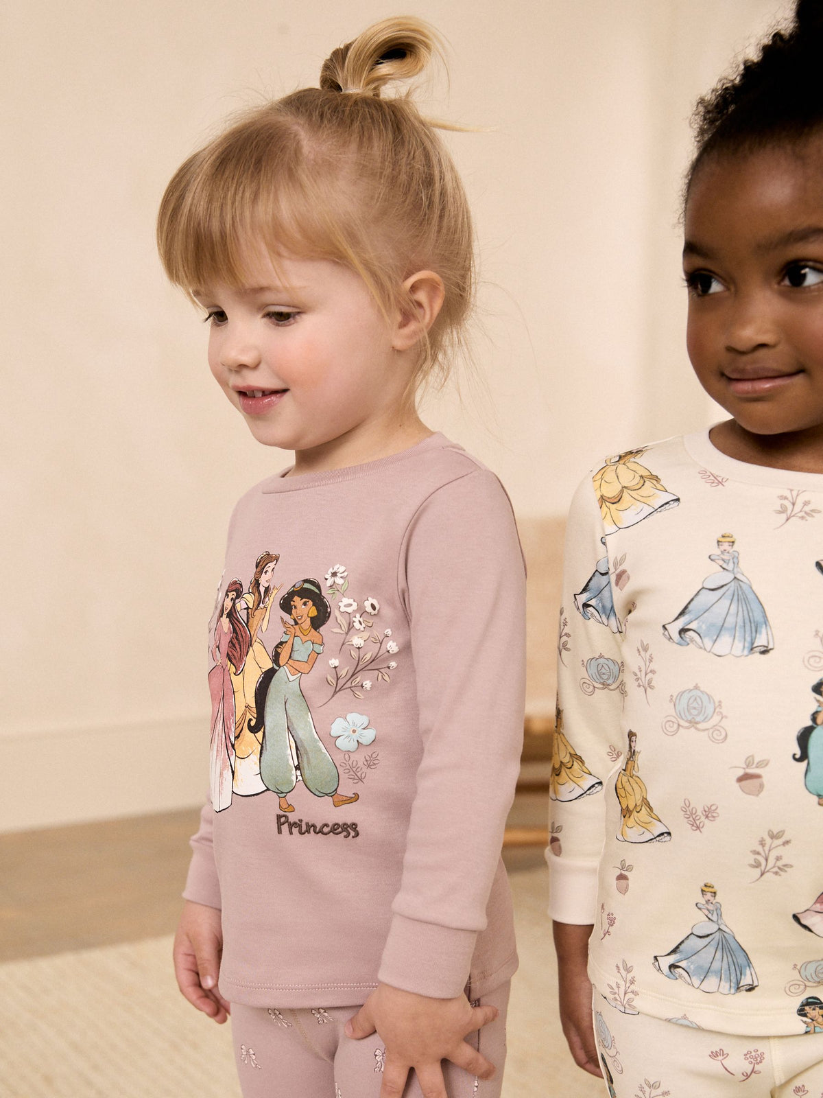 Pink/Cream Disney Princess Snuggle Pyjamas 2 Pack (9mths-12yrs)