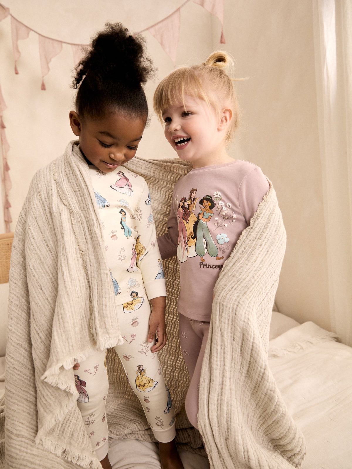 Pink/Cream Disney Princess Snuggle Pyjamas 2 Pack (9mths-12yrs)