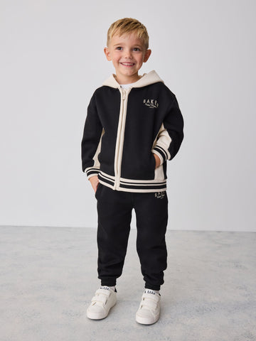 Baker by Ted Baker Black 3 Piece Varsity Hoodie T-Shirt and Joggers Set