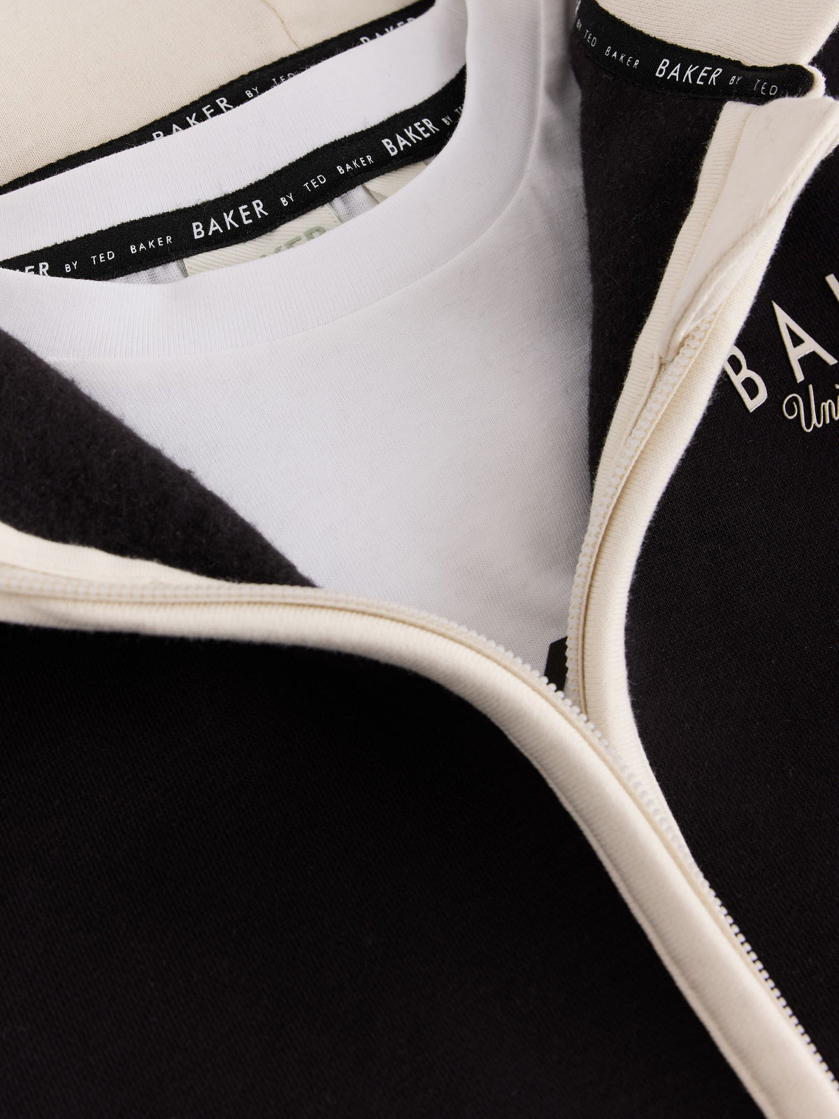 Baker by Ted Baker Black 3 Piece Varsity Hoodie T-Shirt and Joggers Set
