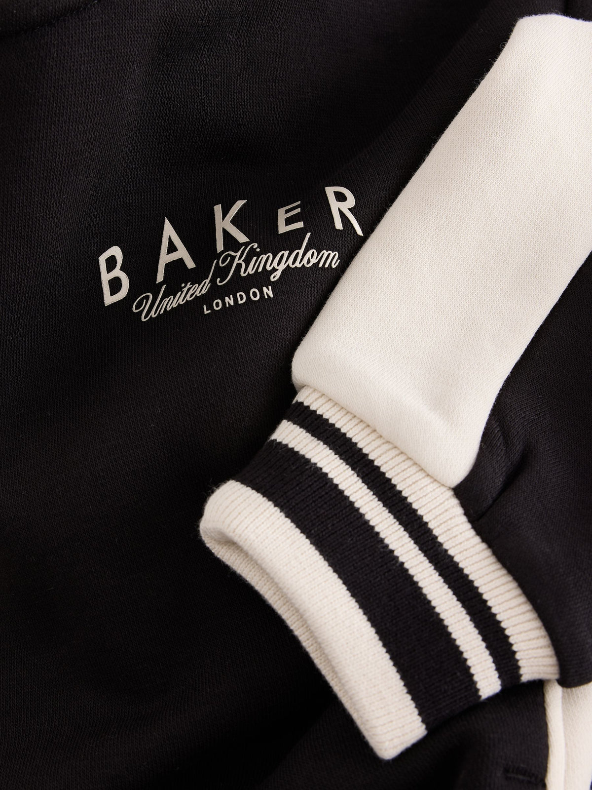 Baker by Ted Baker Black 3 Piece Varsity Hoodie T-Shirt and Joggers Set