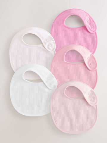 Pink Baby Bib 5 Pack