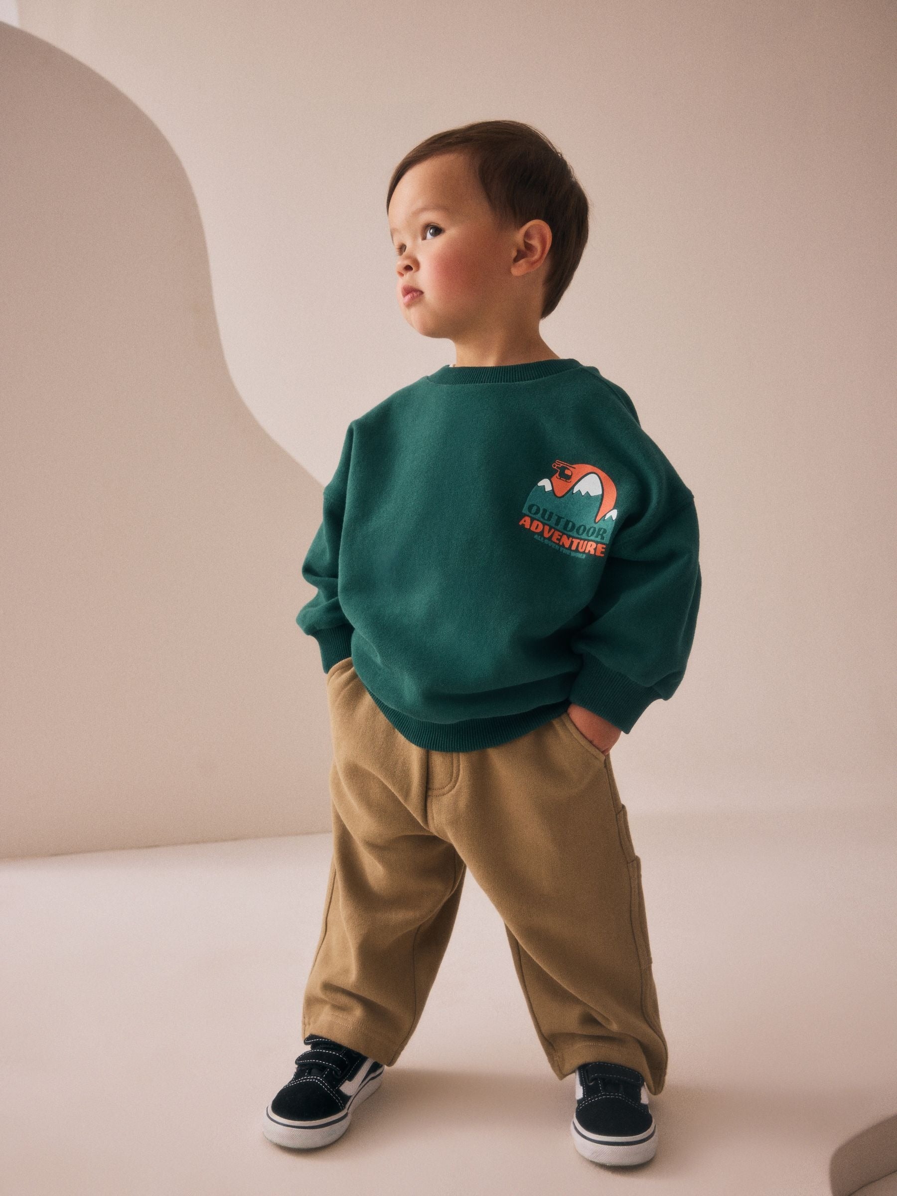 Green Sweatshirt and Utility Joggers Set (3mths-7yrs)