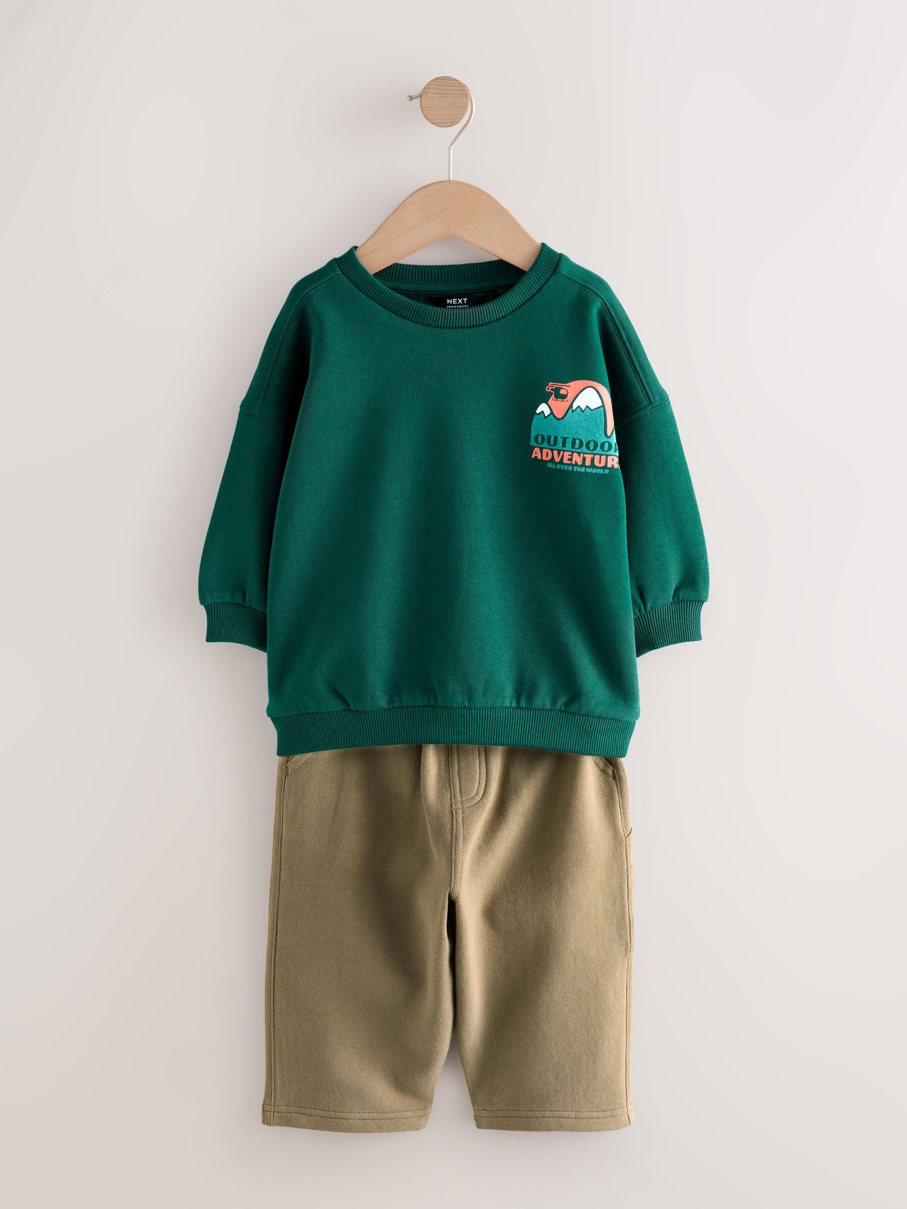 Green Sweatshirt and Utility Joggers Set (3mths-7yrs)