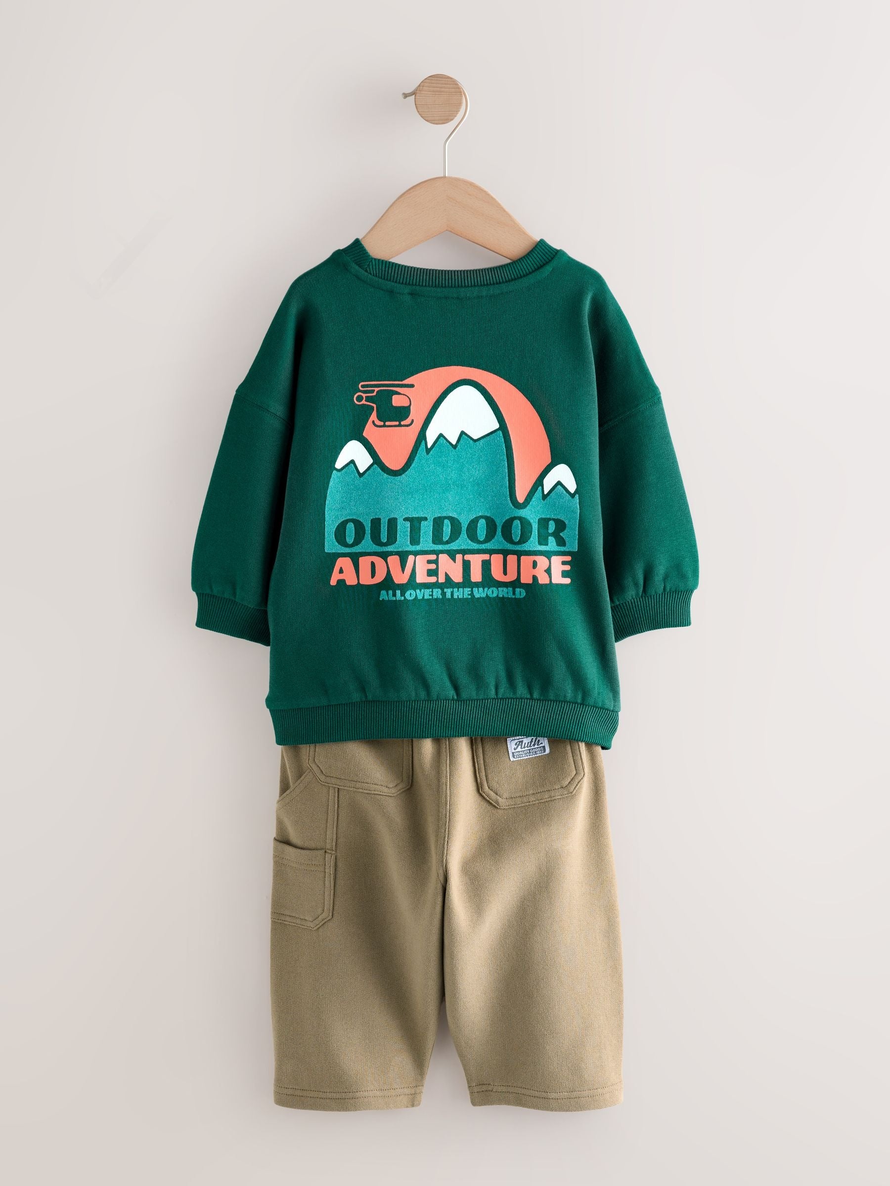 Green Sweatshirt and Utility Joggers Set (3mths-7yrs)