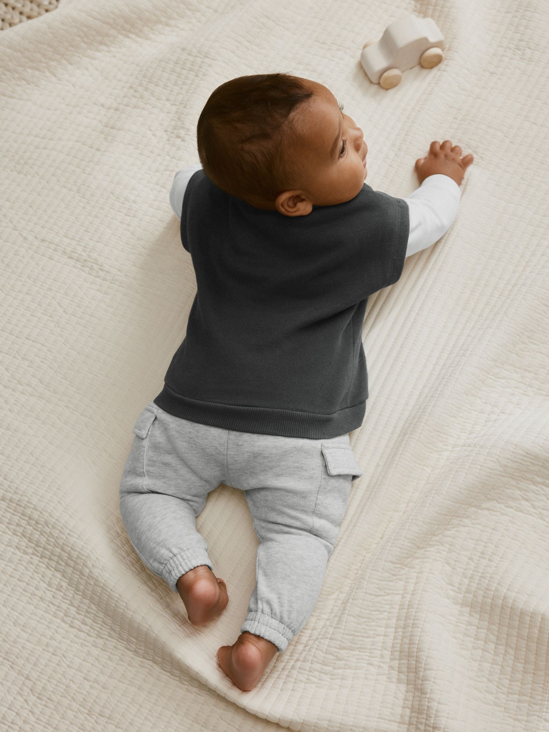 Grey Little Man Baby Gilet Top and Leggings Set (0mths-2yrs)