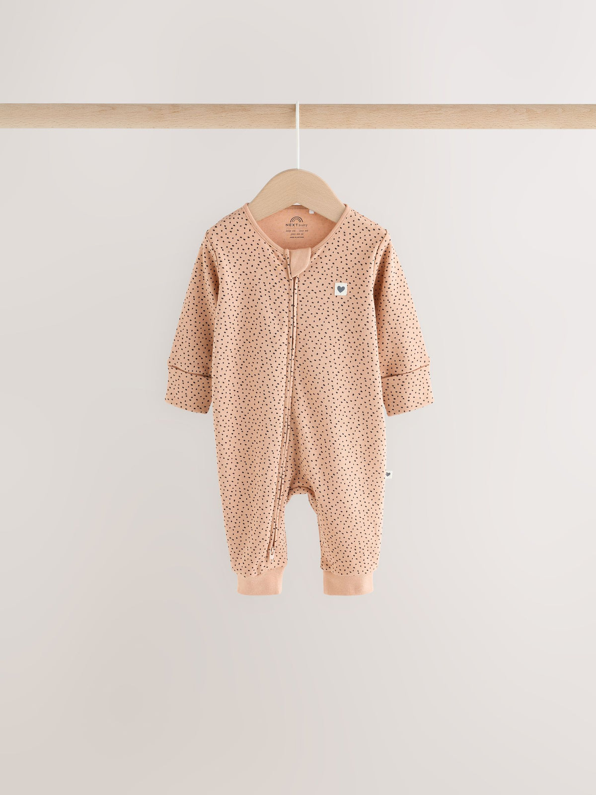 Brown Dog Two Way Zip Baby Sleepsuits 3 Pack (0-3yrs)