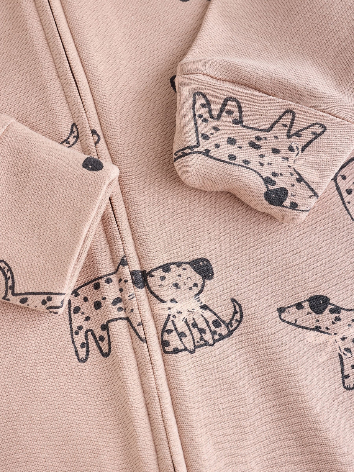 Brown Dog Two Way Zip Baby Sleepsuits 3 Pack (0-3yrs)