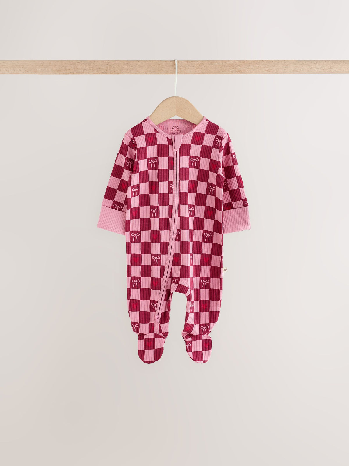 Berry Bow Two Way Zip Baby Sleepsuits 4 Pack (0mths-3yrs)