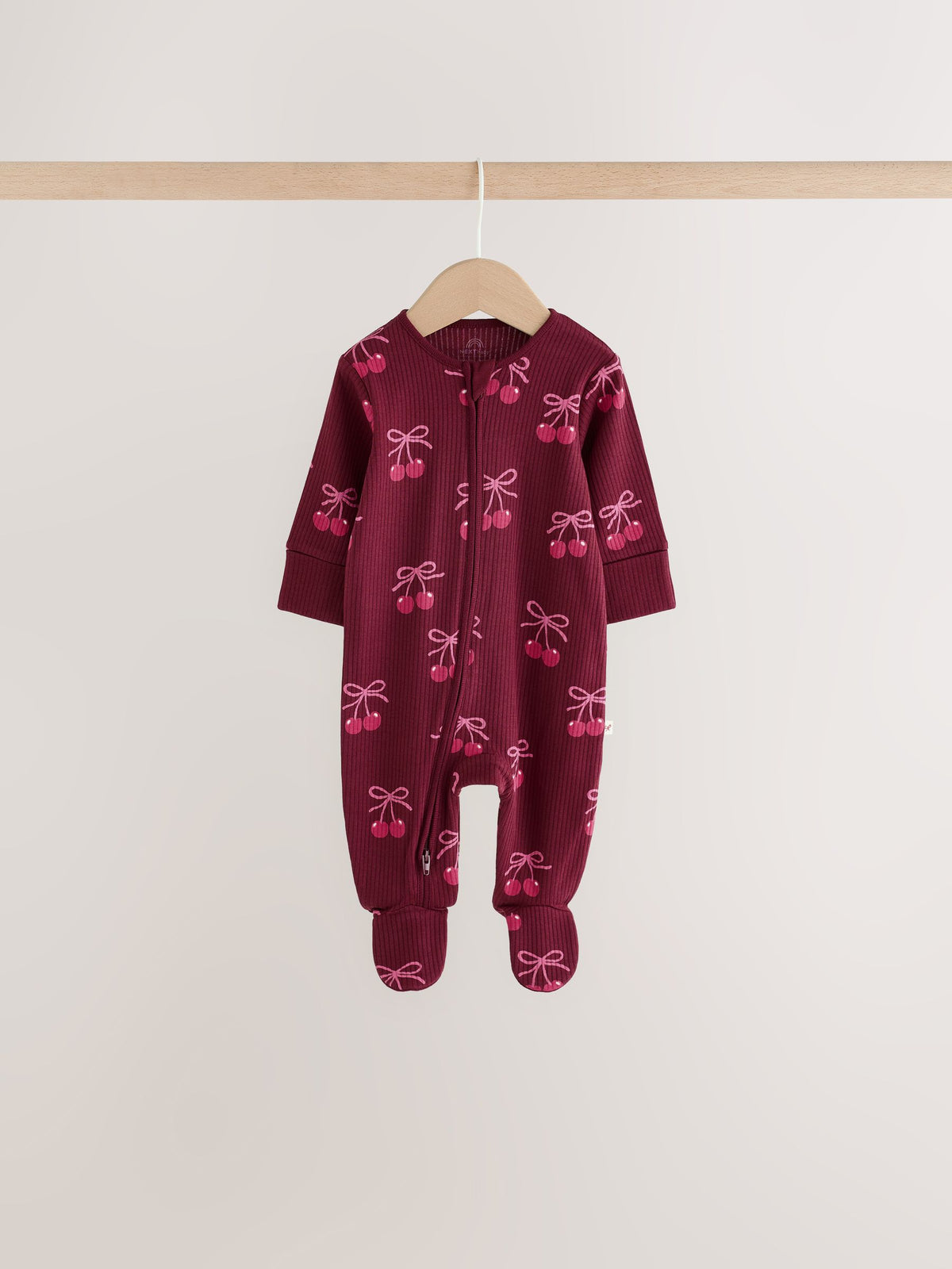 Berry Bow Two Way Zip Baby Sleepsuits 4 Pack (0mths-3yrs)