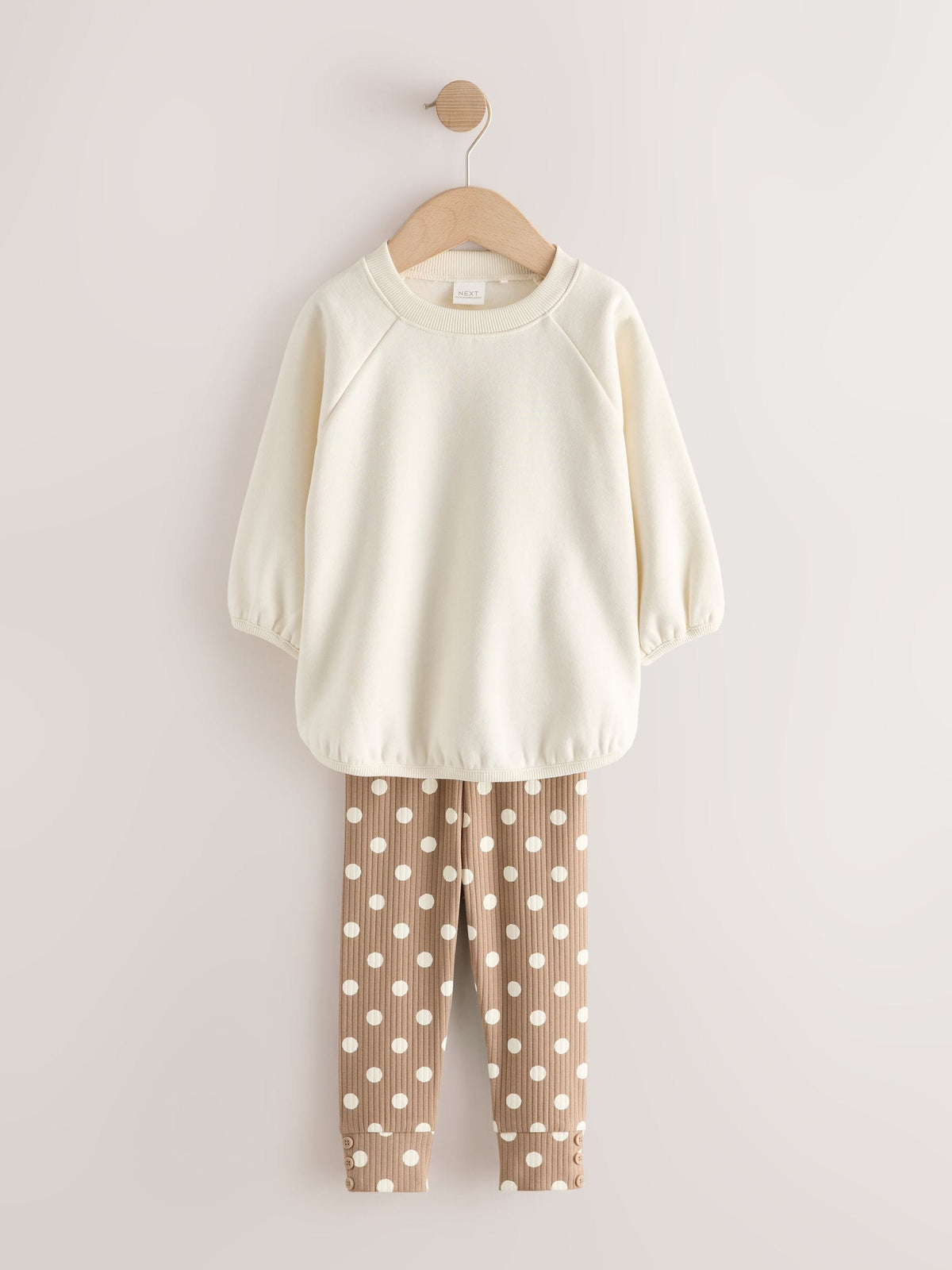 Cream Spot Sweatshirt and Leggings Set (3mths-7yrs)