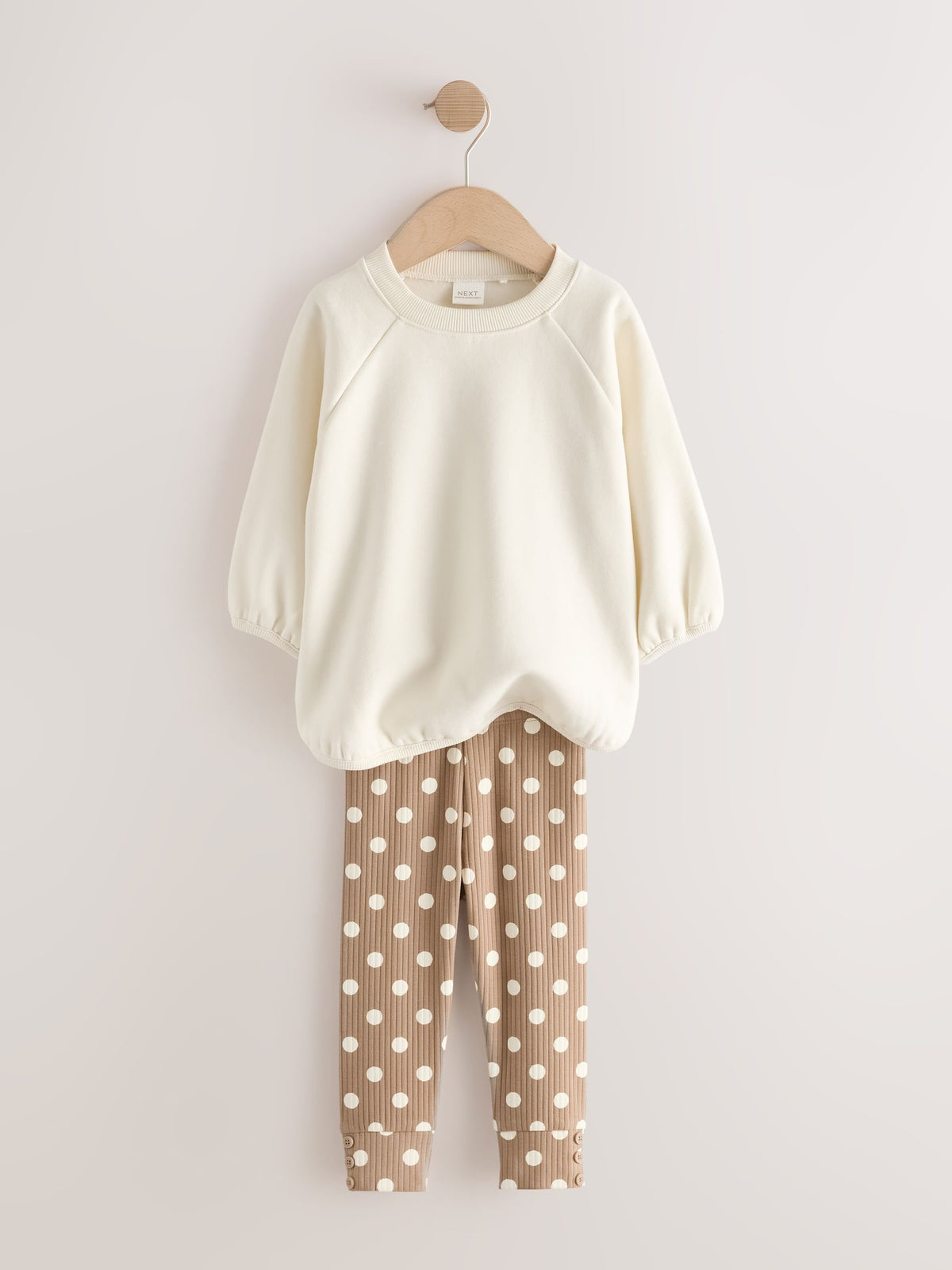 Cream Spot Sweatshirt and Leggings Set (3mths-7yrs)