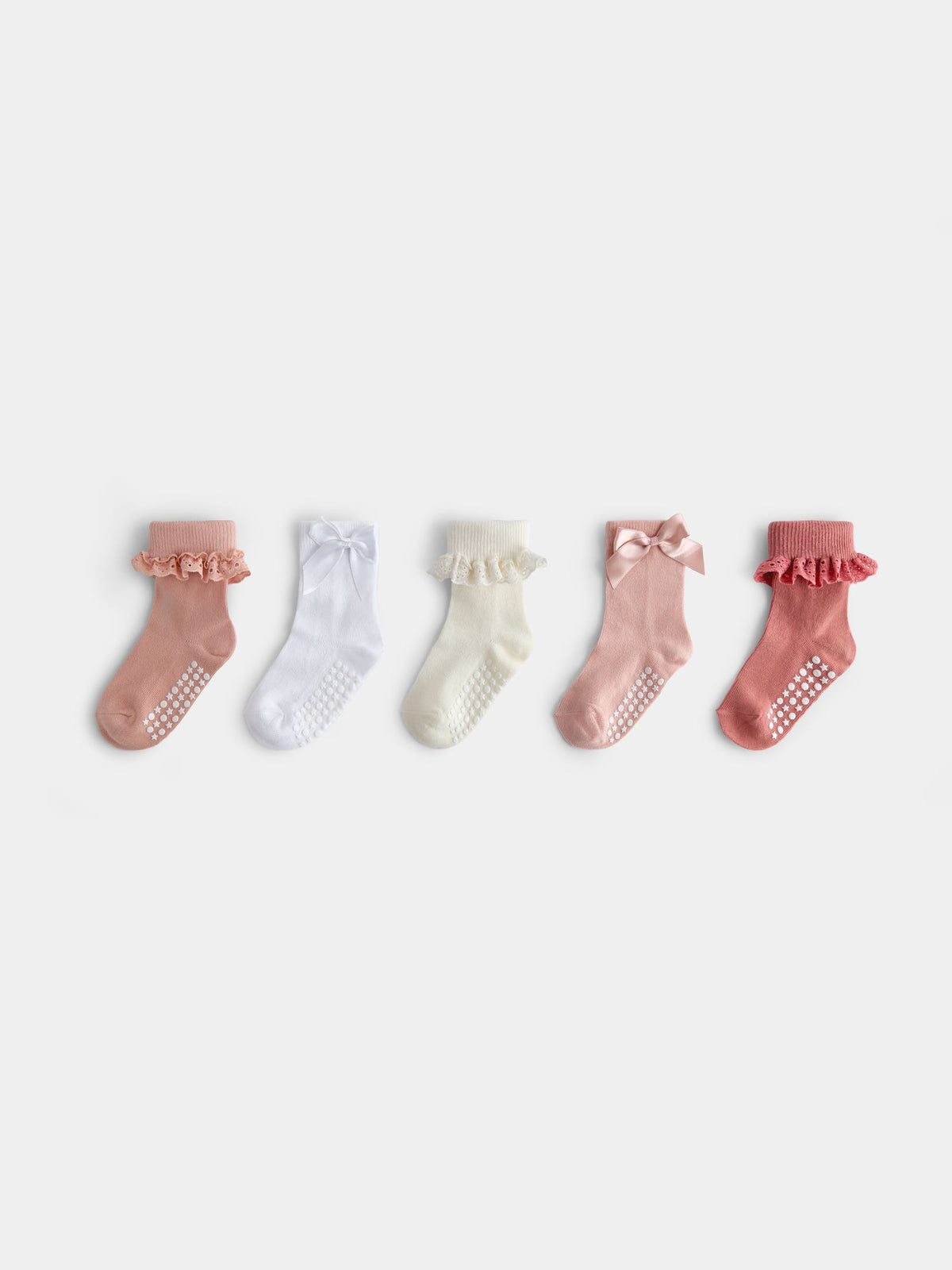 JoJo Maman Bébé Pink 5-Pack Bow Socks