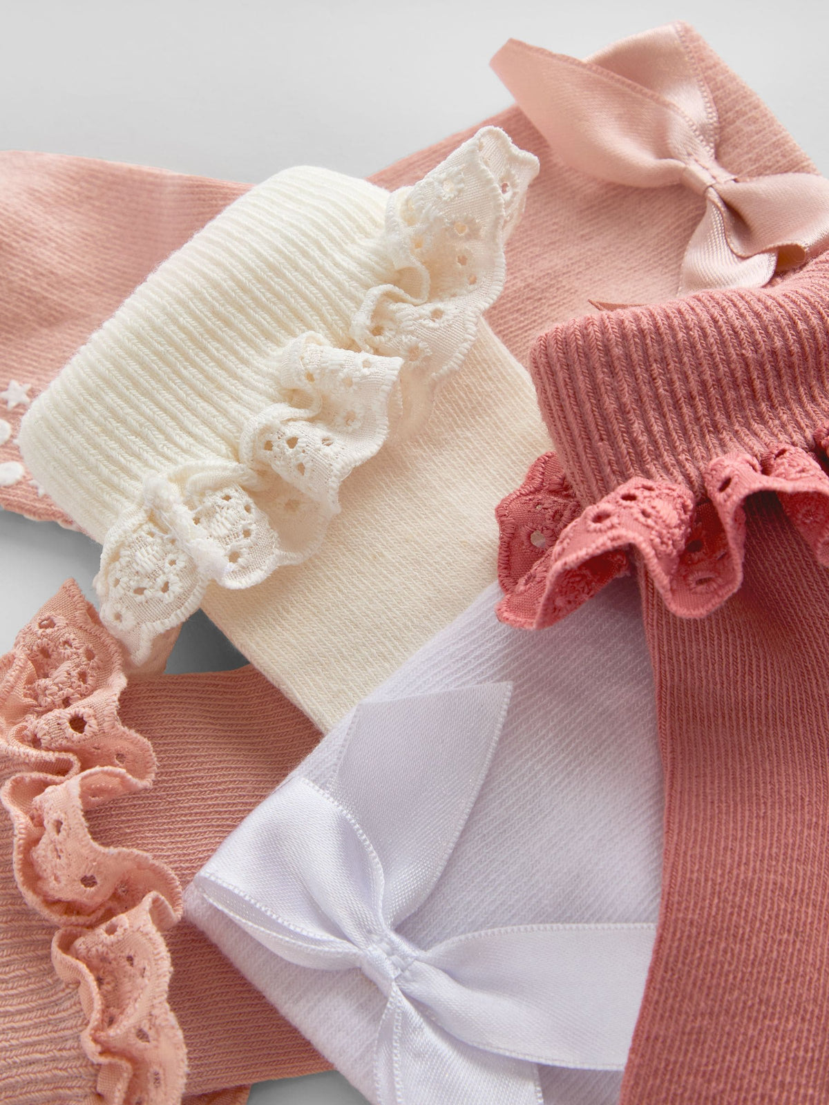JoJo Maman Bébé Pink 5-Pack Bow Socks