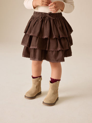 Chocolate Brown Cord Pullon Rara Skirt (3mths-7yrs)