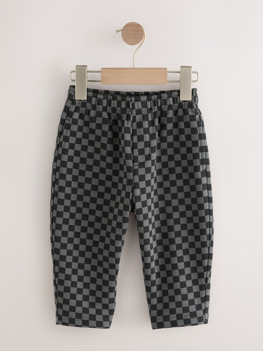 Mono Checkerboard Single Wide Leg Jersey Joggers (3mths-7yrs)