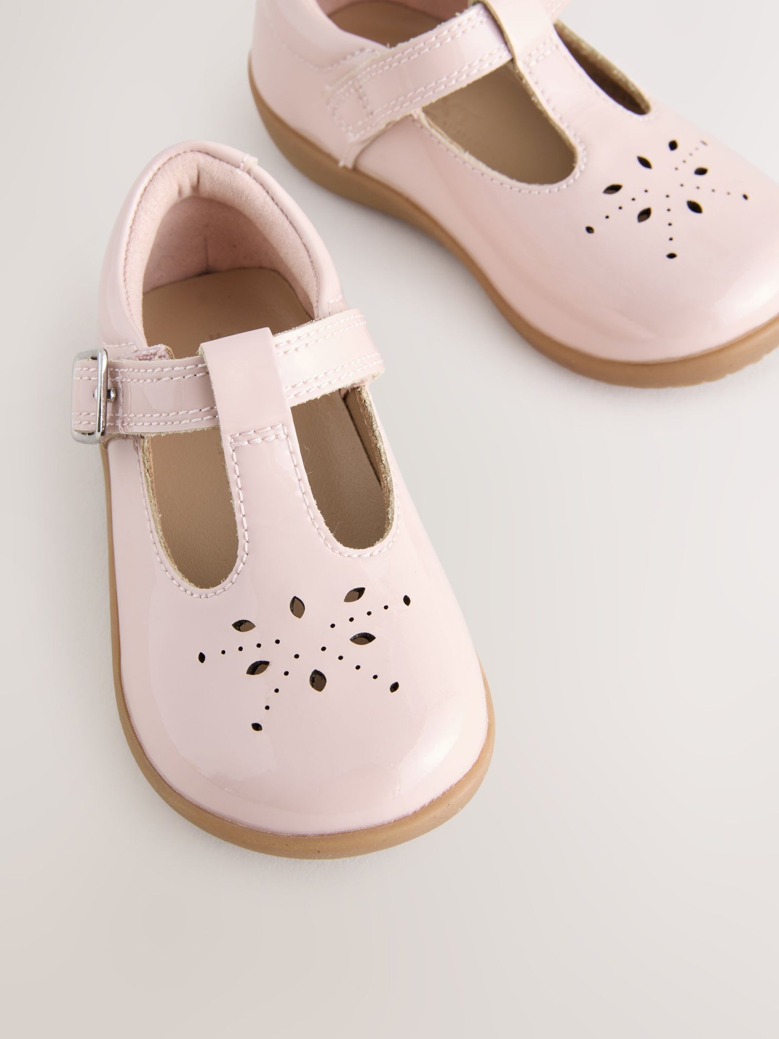 Pink Wide Fit (G) First Walker T-Bar Touch Fastening Shoes