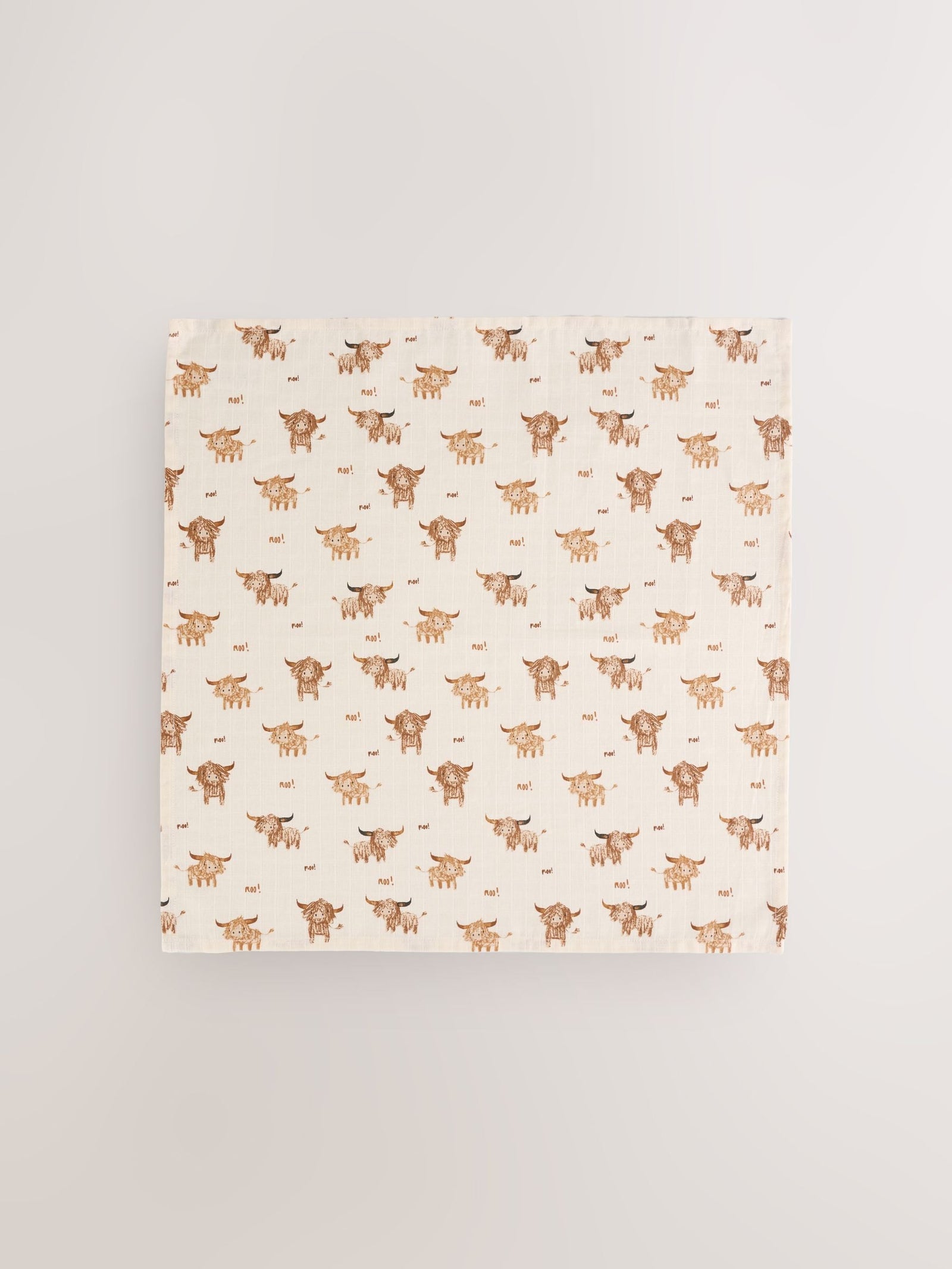 Neutral Hamish the Cow Baby Muslin Cloths 4 Pack
