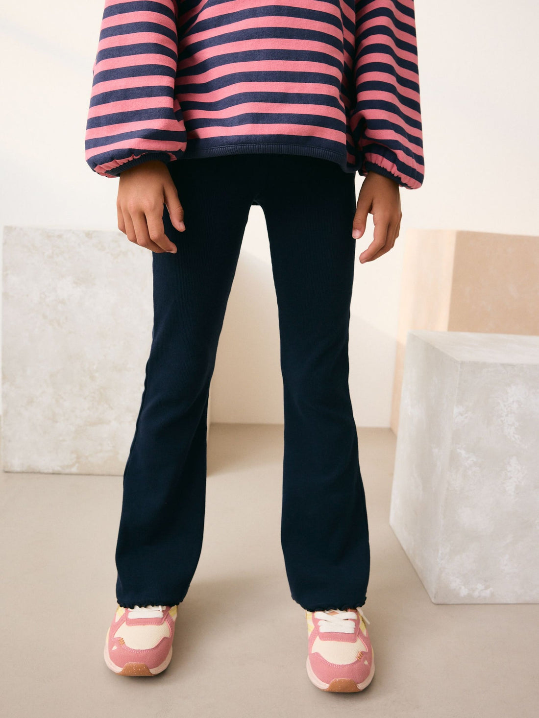Navy Blue 1 Pack Rib Flare Leggings (3-16yrs)