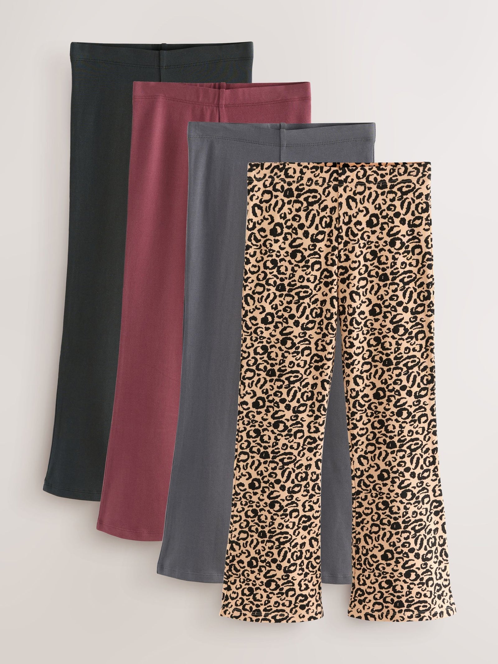 Animal/Red 4 Pack Flared Leggings (3-16yrs)
