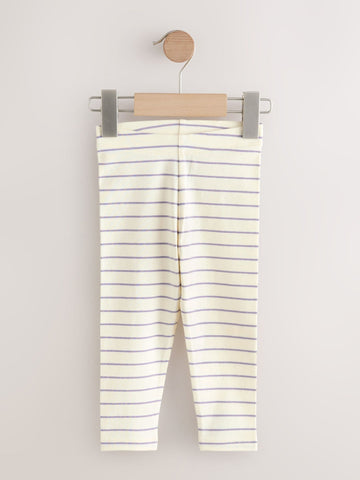 Blue Stripe Plain Leggings (3mths-7yrs)