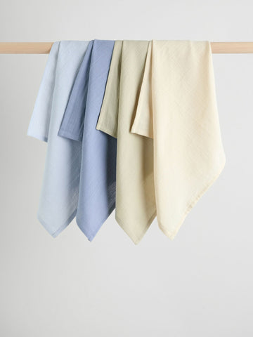 Blue Baby Muslins Cloths 4 Pack