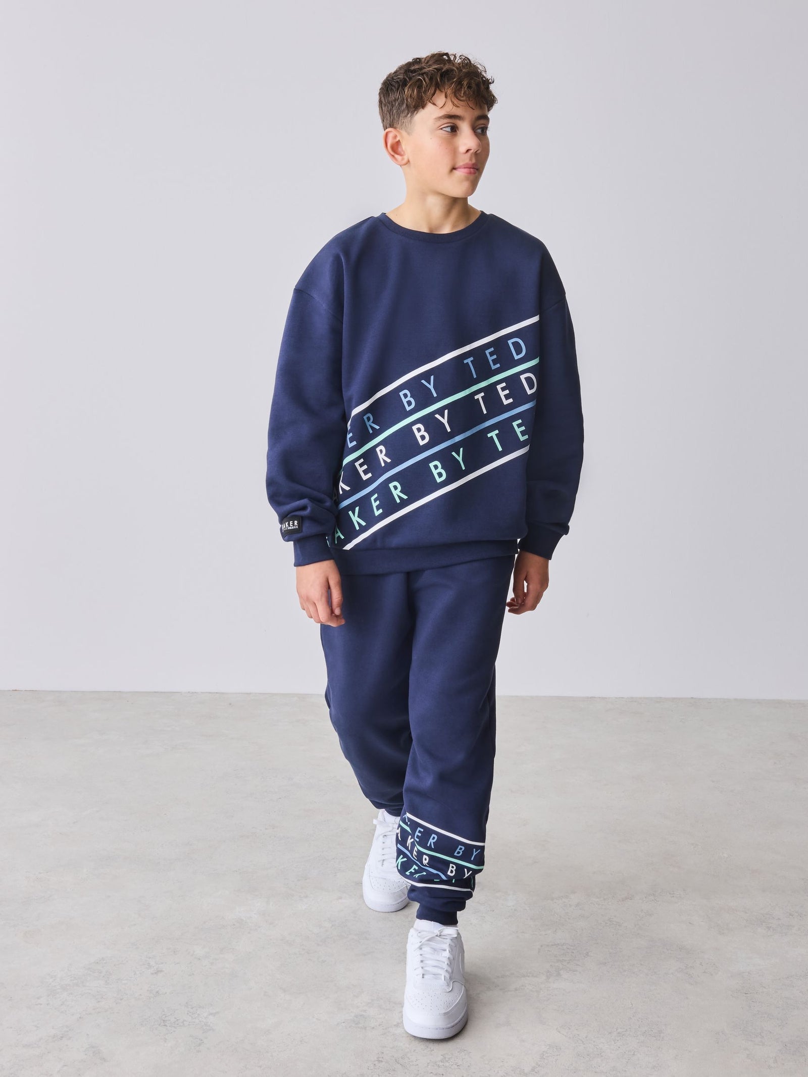Baker by Ted Baker Oversized Navy Graphic Sweatshirt and Joggers Set