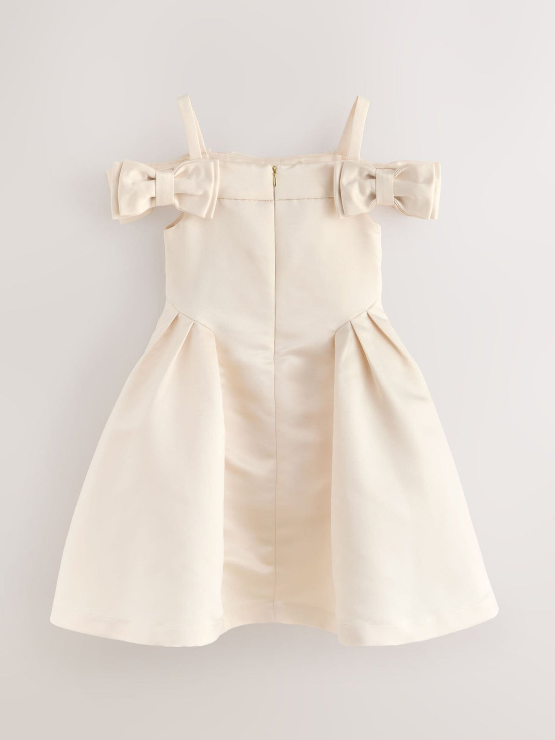 Baker by Ted Baker Champagne Gold Satin Bow Bardot Occasion Dress