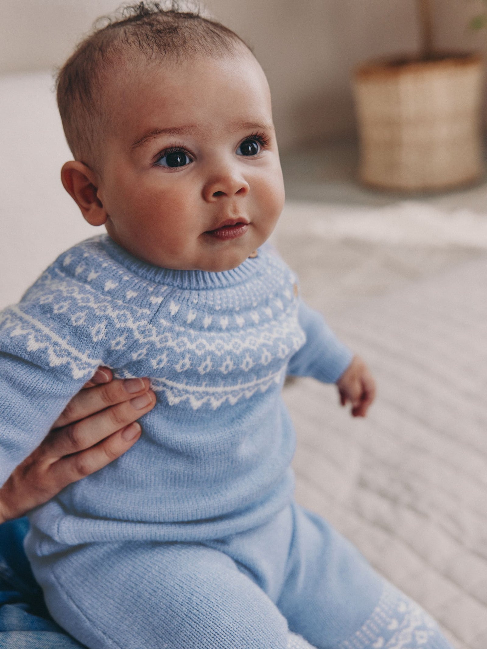 Blue Fairisle Knitted Top and Leggings Set (0mths-2yrs)