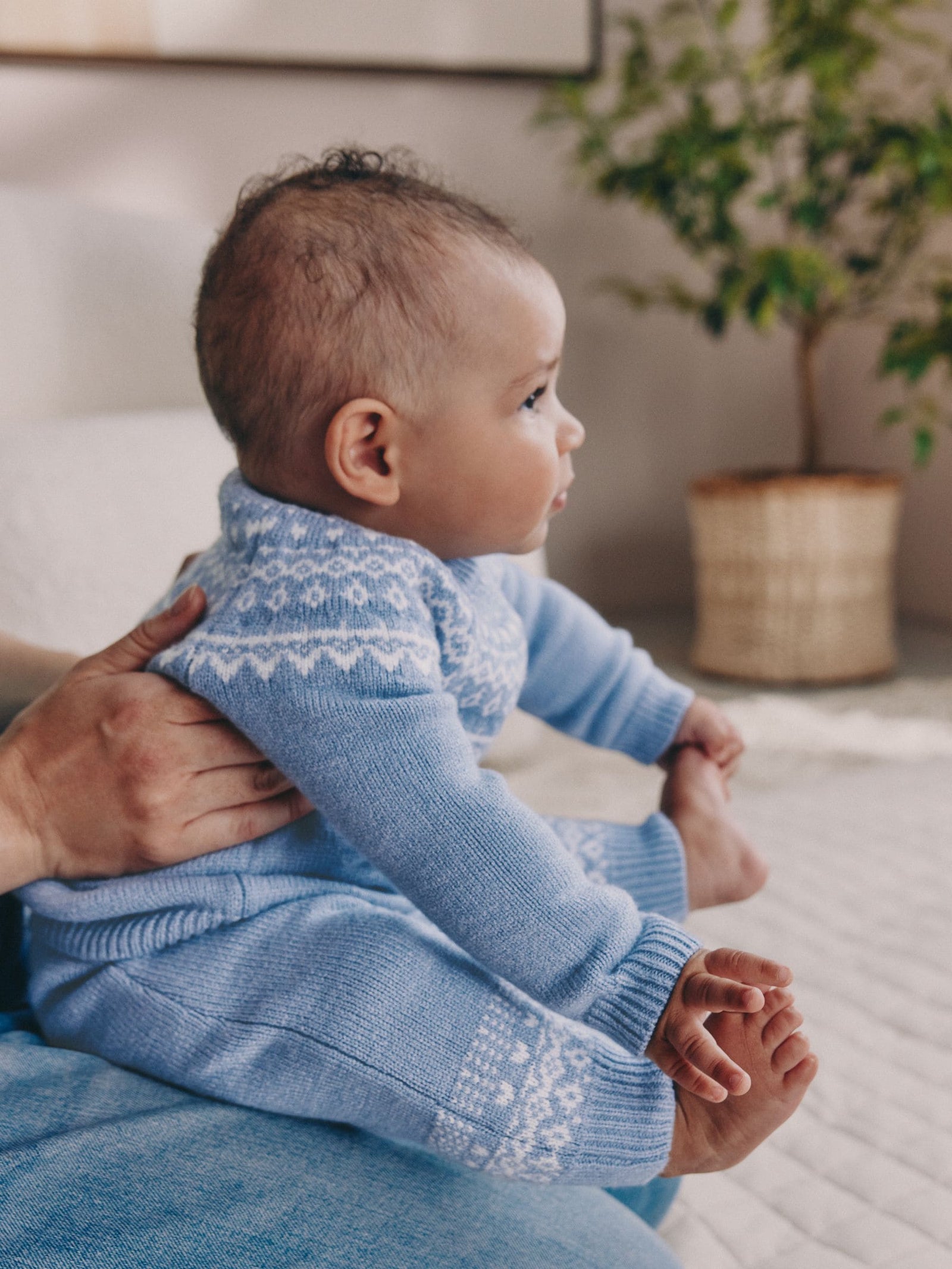 Blue Fairisle Knitted Top and Leggings Set (0mths-2yrs)