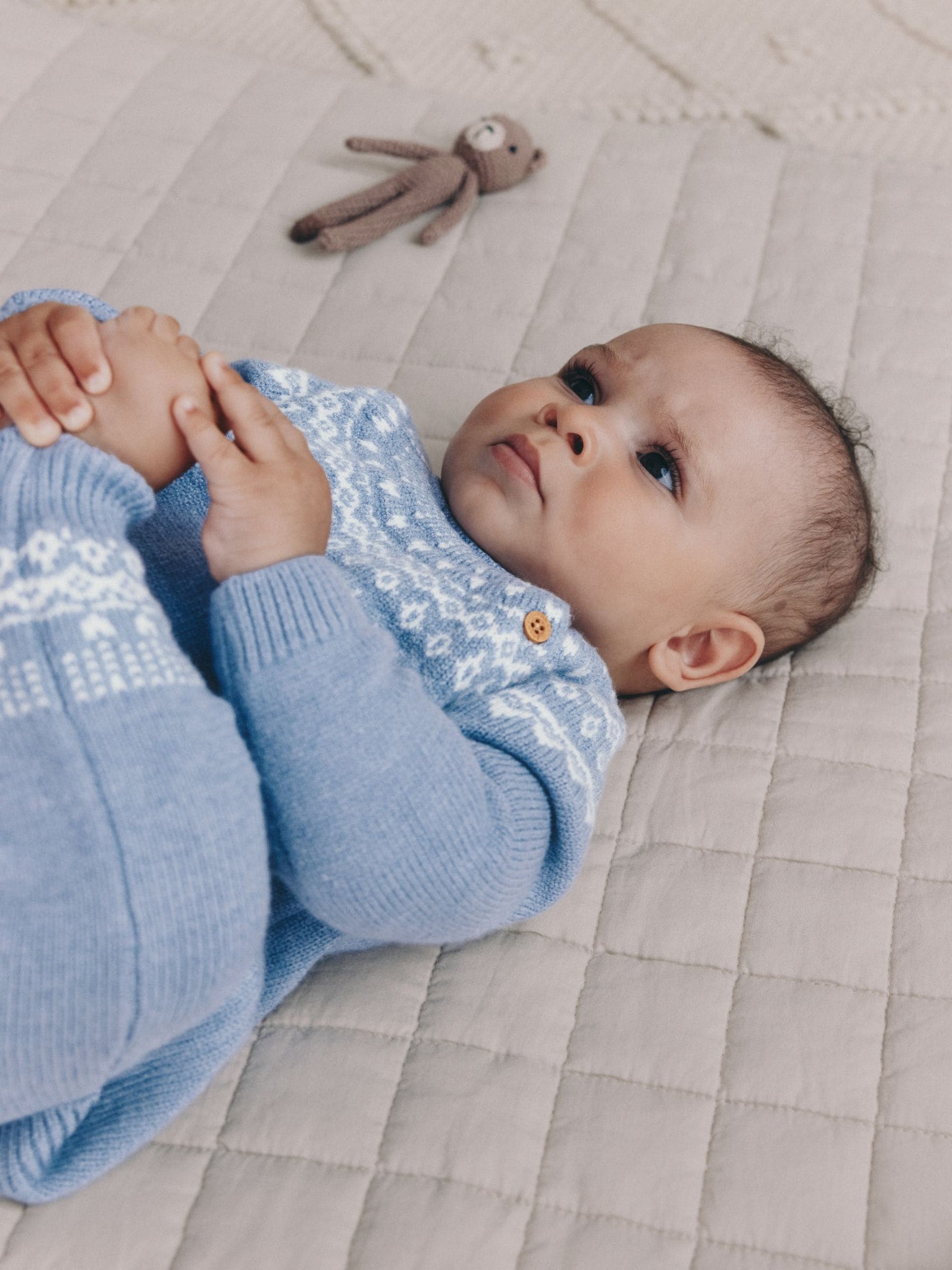 Blue Fairisle Knitted Top and Leggings Set (0mths-2yrs)