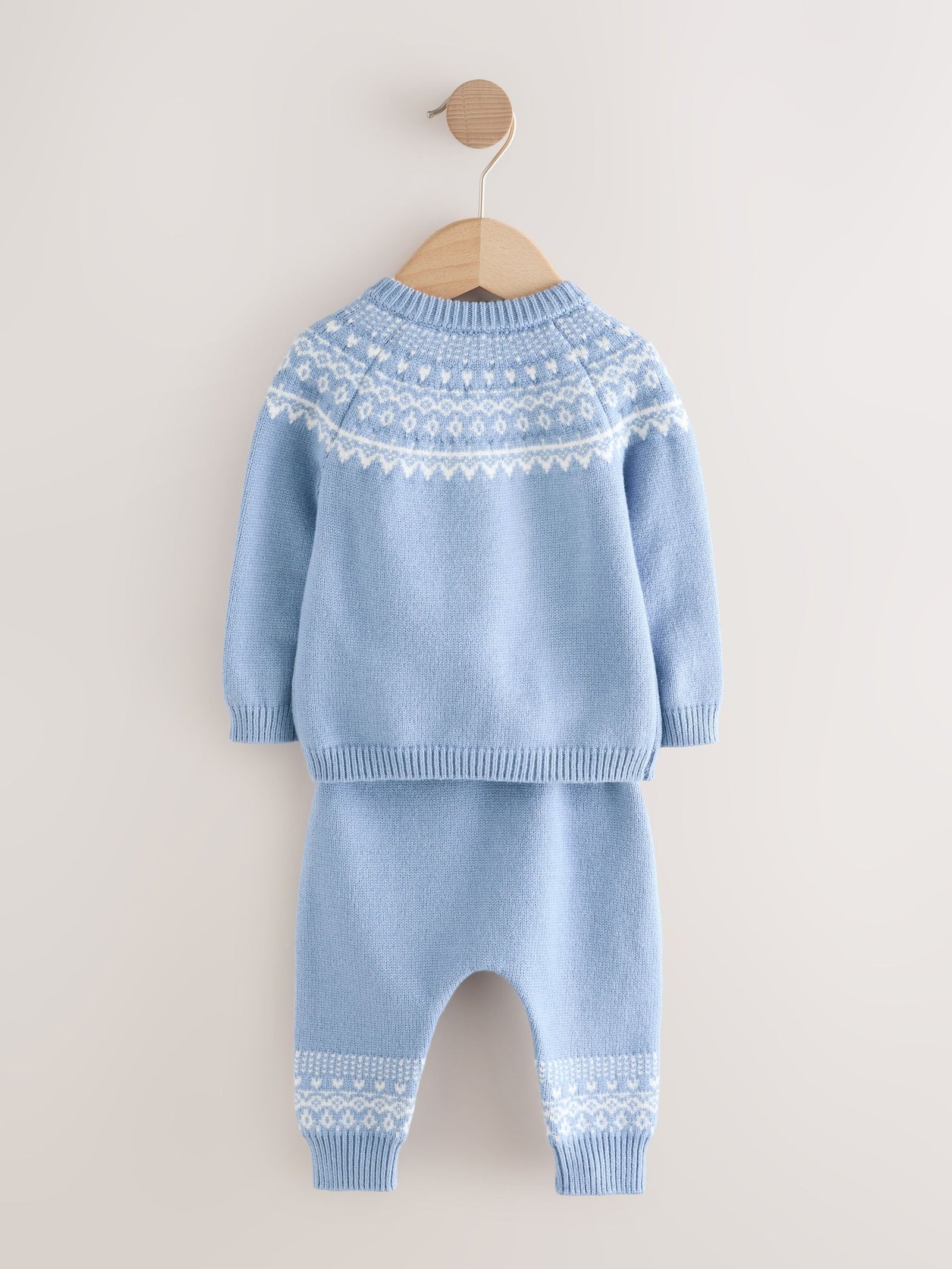 Blue Fairisle Knitted Top and Leggings Set (0mths-2yrs)