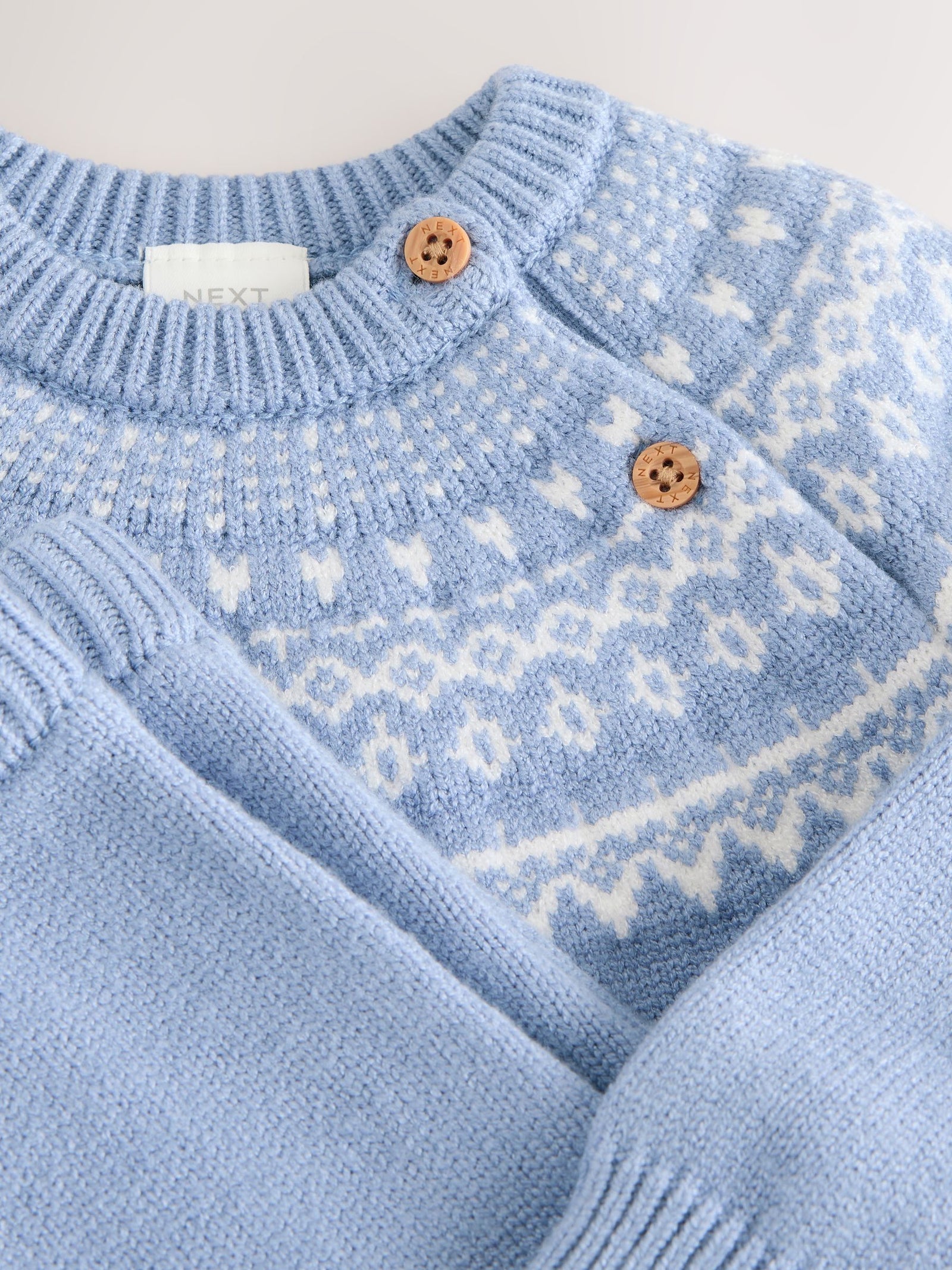Blue Fairisle Knitted Top and Leggings Set (0mths-2yrs)