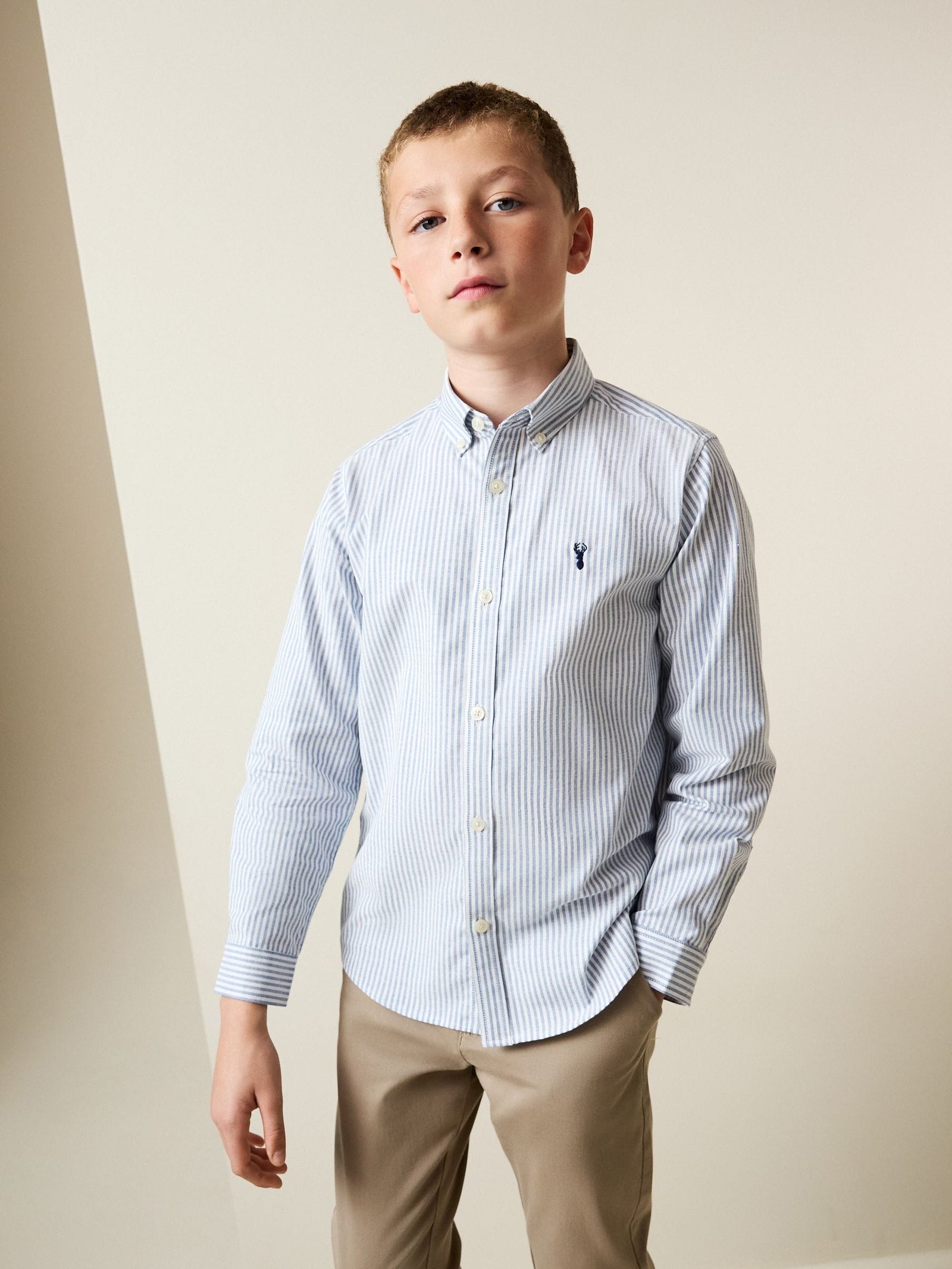 Blue Stripe Single Oxford Shirt (3-16yrs)