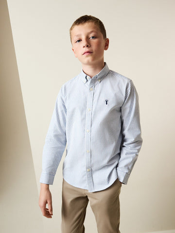 Blue Stripe Single Oxford Shirt (3-16yrs)
