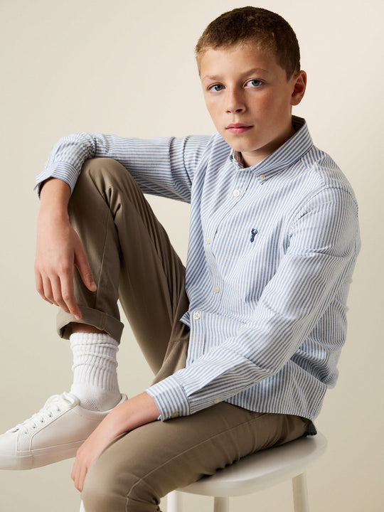 Blue Stripe Single Oxford Shirt (3-16yrs)