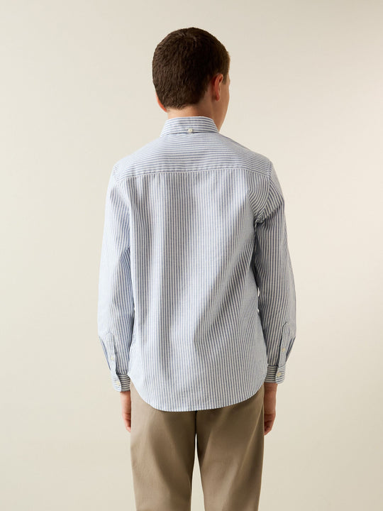 Blue Stripe Single Oxford Shirt (3-16yrs)