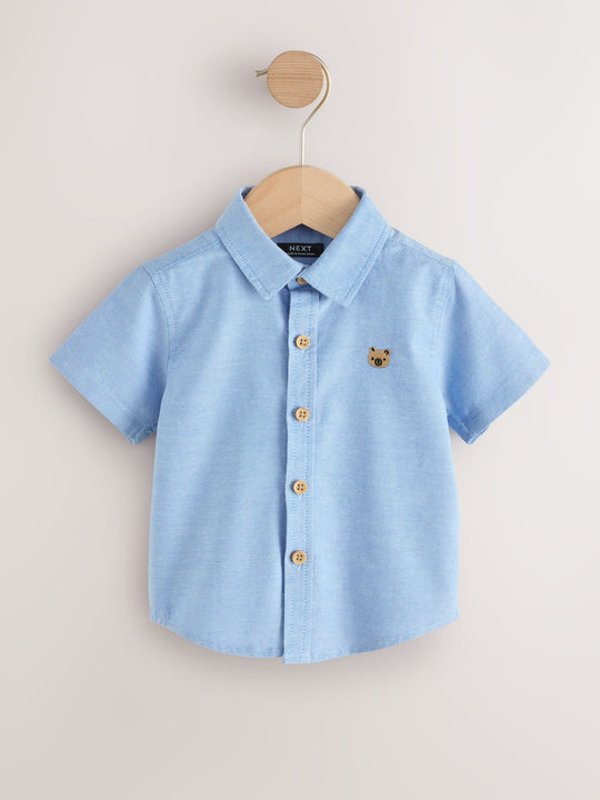 Blue Character Short Sleeve Oxford Shirt (3mths-7yrs)