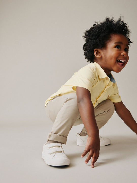 Yellow Character Short Sleeve Oxford Shirt (3mths-7yrs)