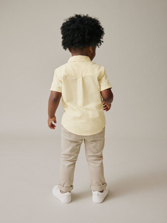 Yellow Character Short Sleeve Oxford Shirt (3mths-7yrs)
