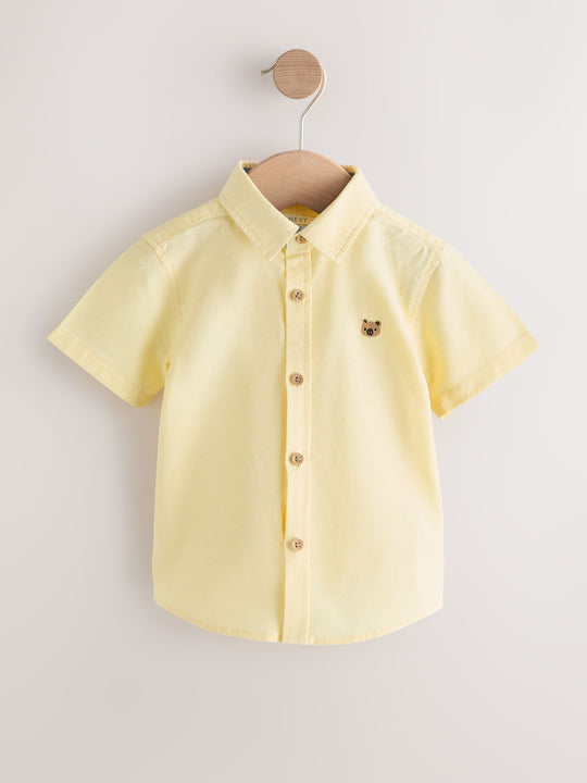 Yellow Character Short Sleeve Oxford Shirt (3mths-7yrs)
